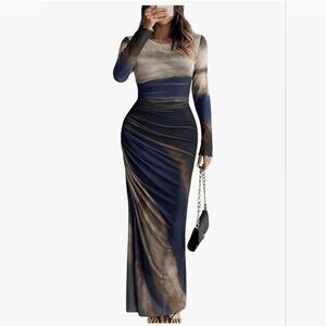 Ruched Long Sleeve Dress